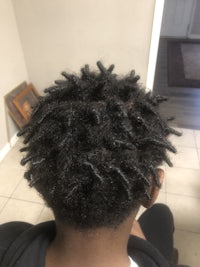 the back of a person's hair with dreadlocks